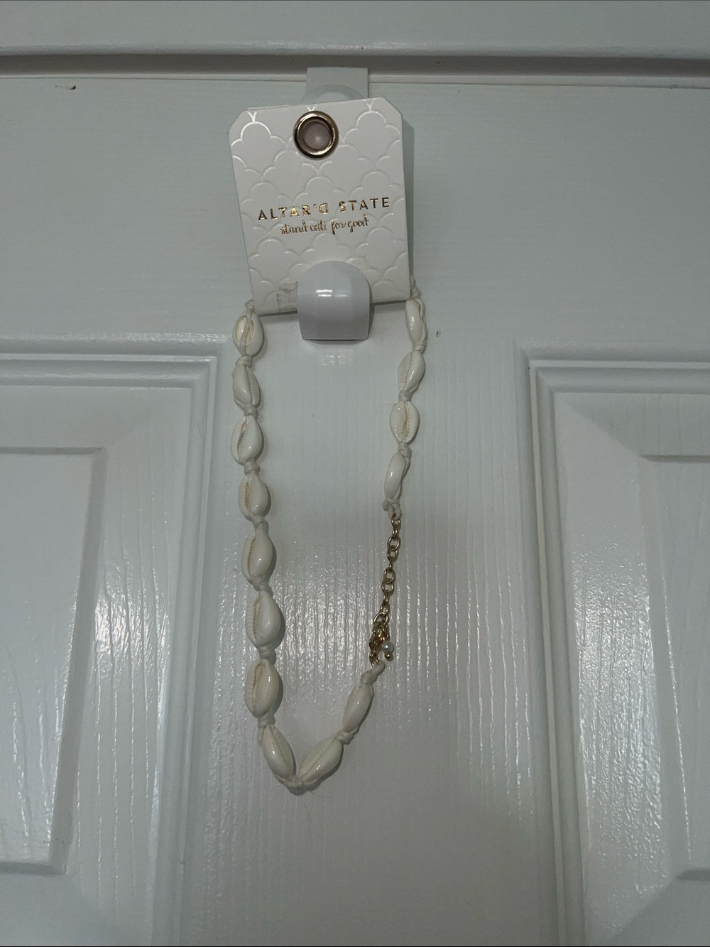 Altar'd State White Shell Bead Necklace